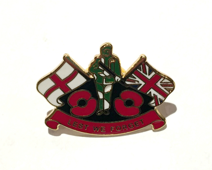 Lest We Forget British Soldier Poppy Enamel Lapel Pin Badge