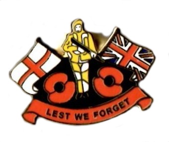 Lest We Forget Khaki Soldier Poppy Enamel Lapel Pin Badge