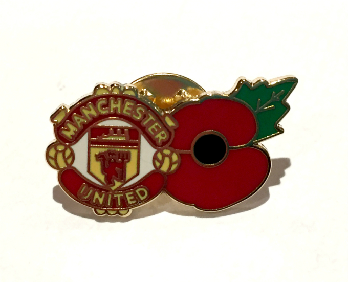 Manchester United Poppy Enamel Lapel Pin Badge
