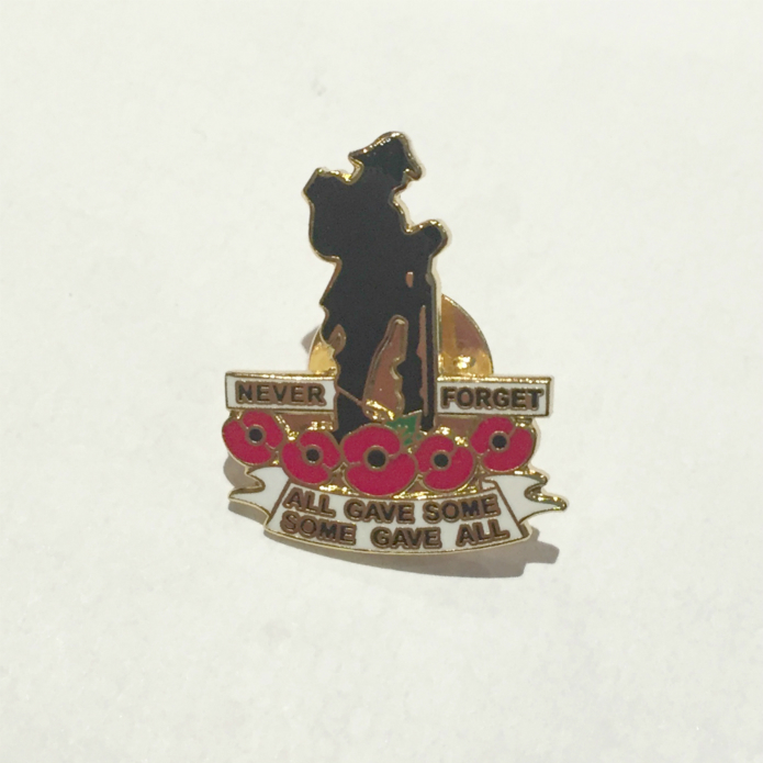 Never Forget Soldier Poppy Enamel Lapel Pin Badge