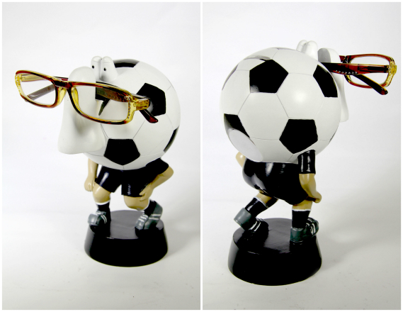 Piggy Bank Soccer Sports Nose Eye Glass Spectacles Holder - Blk