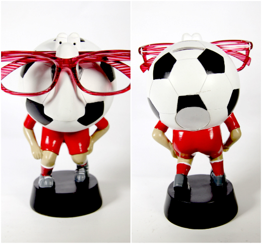 Piggy Bank Soccer Sports Nose Eye Glass Spectacles Holder - Red