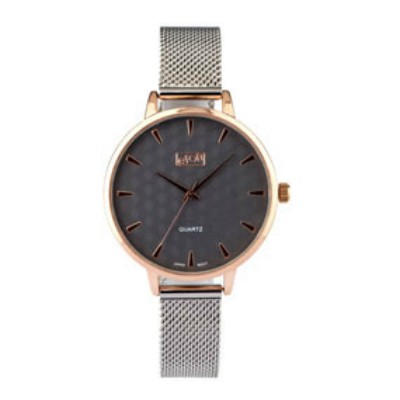 Eton Ladies Grey PU Slim Strap with Matching Dial Wrist Watch